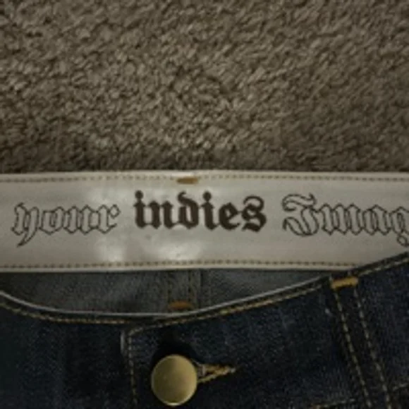 Women's Your Indies Image Jeans Size L Blue Denim Flare Leg - Picture 2 of 6